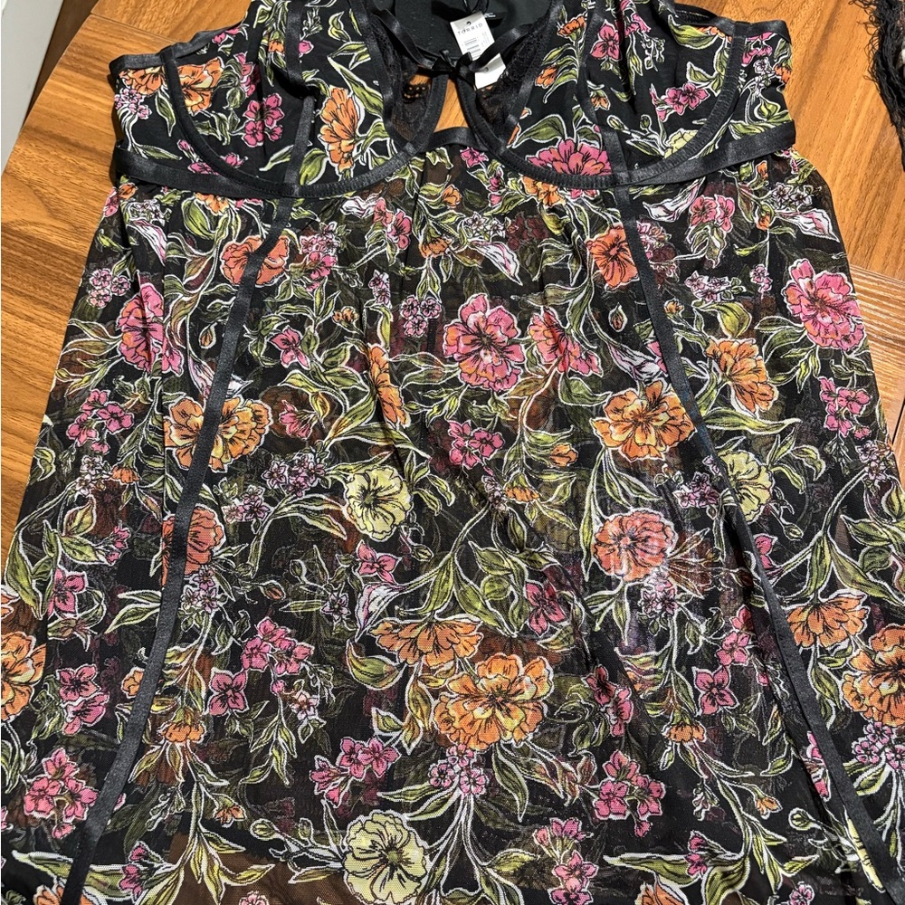 NWT Torrid underwire mesh babydoll nighty size 3